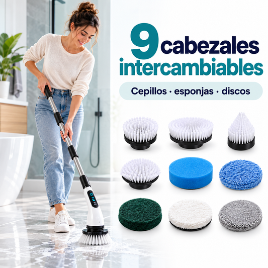 Cepillo eléctrico con 9 cabezales intercambiables