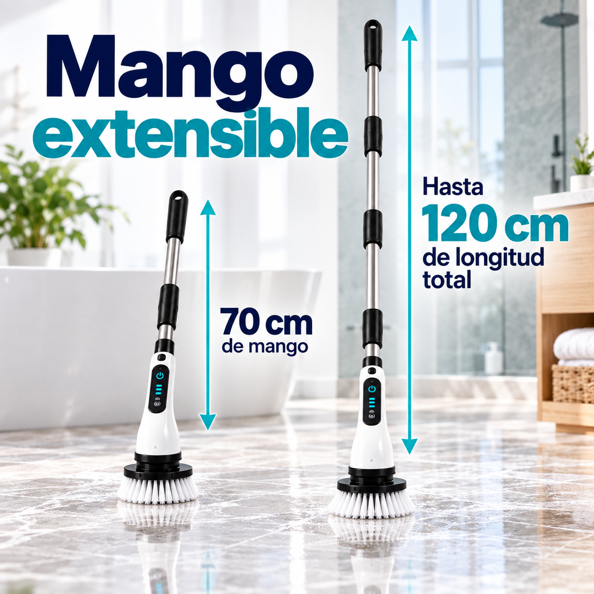 Mango extensible de 70 cm y longitud total de 120 cm