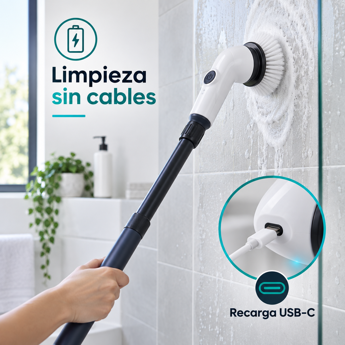 Limpieza sin cables y recarga USB-C